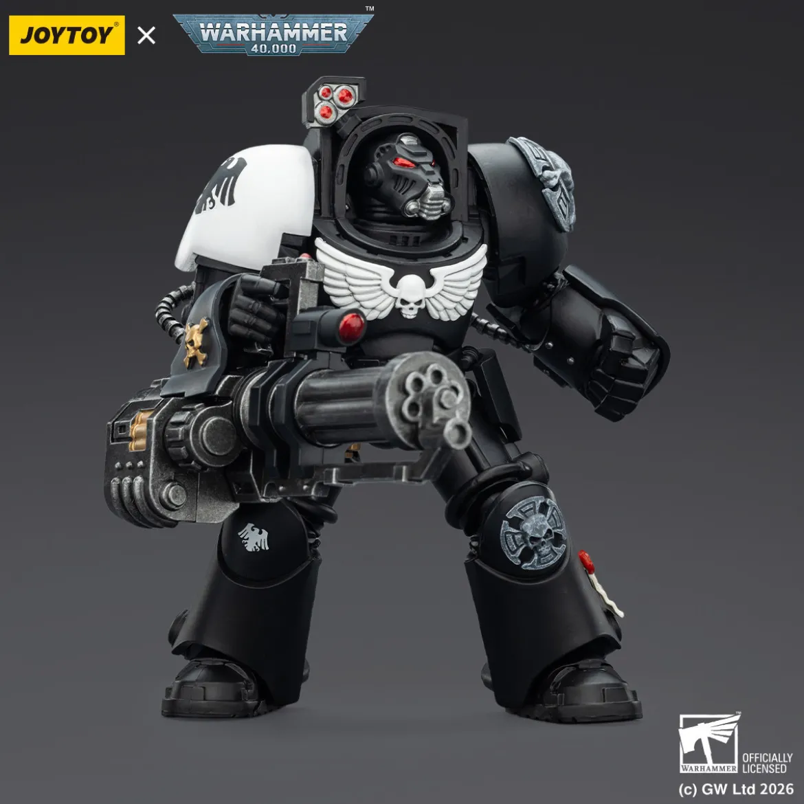 JoyToy Space Marines - Raven Guard - Terminator 3 with Power Fist and Assault Cannon 1/18 - Warhammer 40k