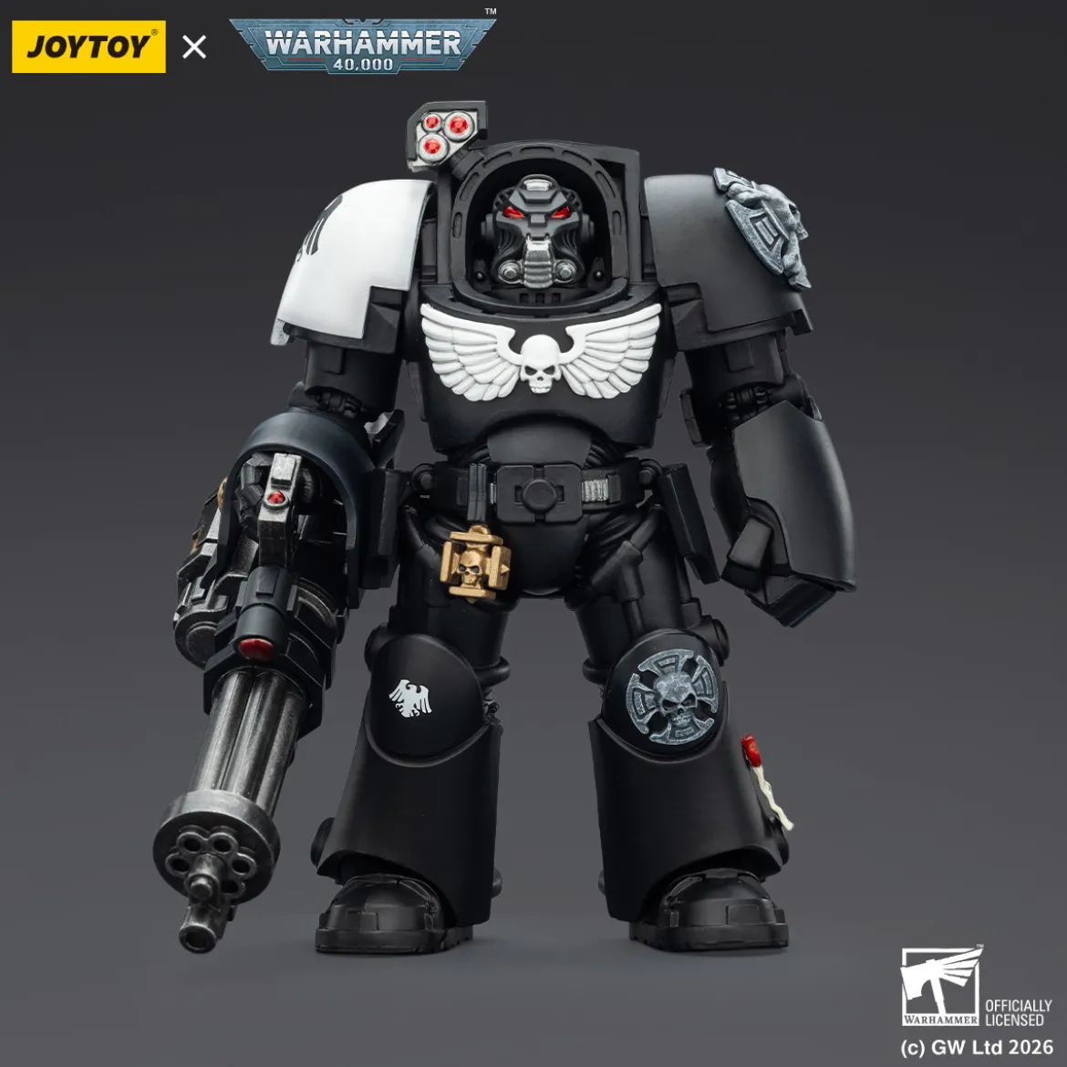 JoyToy Space Marines - Raven Guard - Terminator 3 with Power Fist and Assault Cannon 1/18 - Warhammer 40k