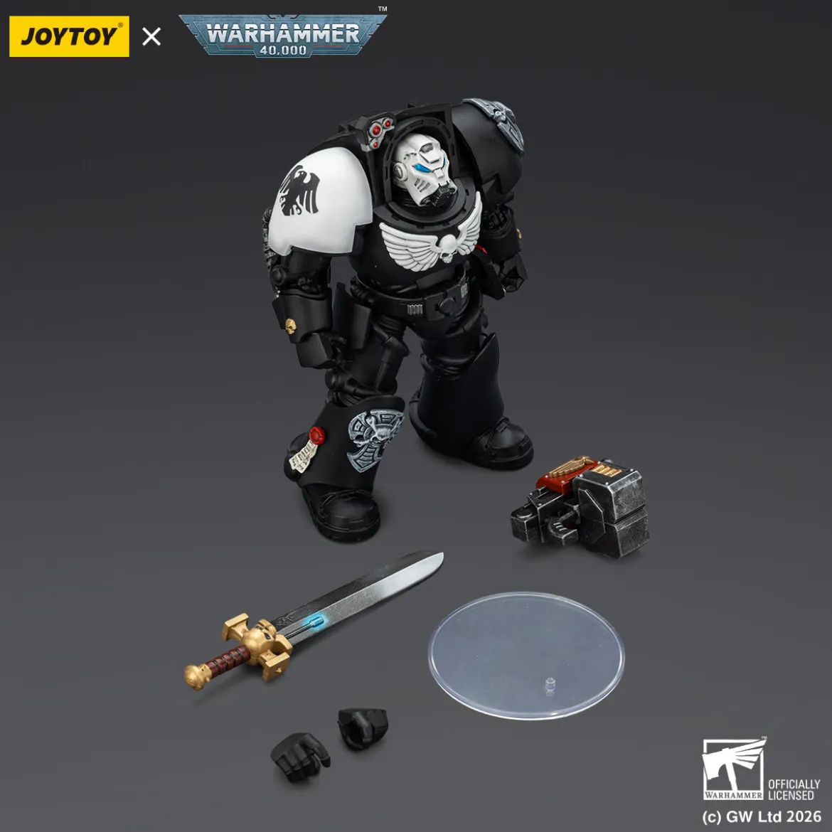 JoyToy Space Marines - Raven Guard - Terminator 1 with Power Sword and Storm Bolter 1/18 - Warhammer 40k