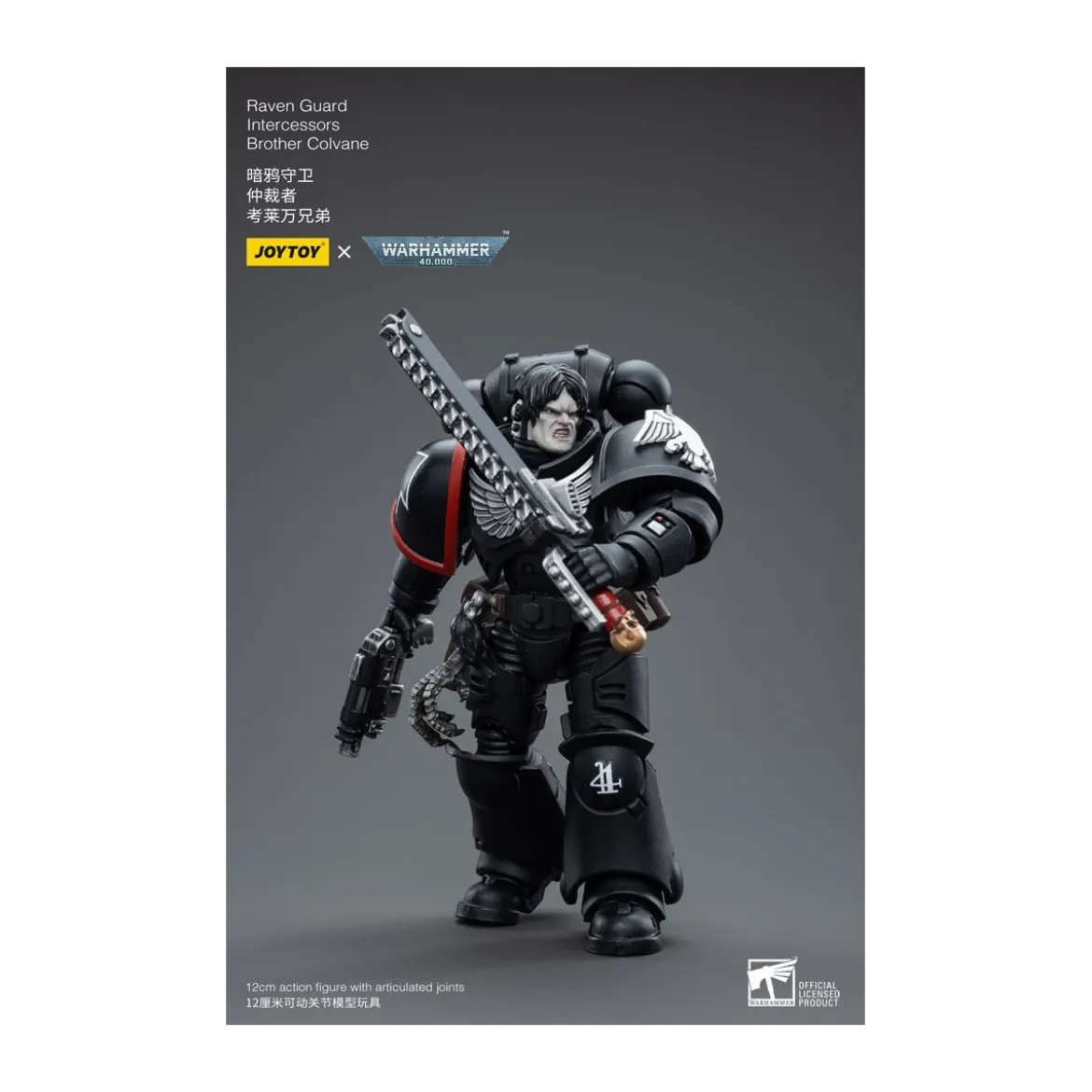 JoyToy Space Marines - Raven Guard - Intercessors Brother Colvane 1/18 - Warhammer 40K