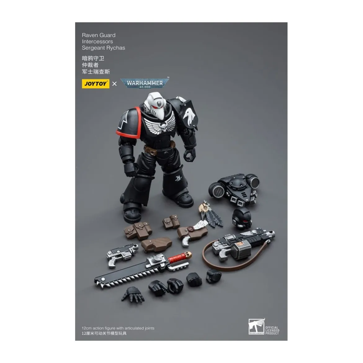 JoyToy Space Marines - Raven Guard - Intercessors Sergeant Rychas 1/18 - Warhammer 40K