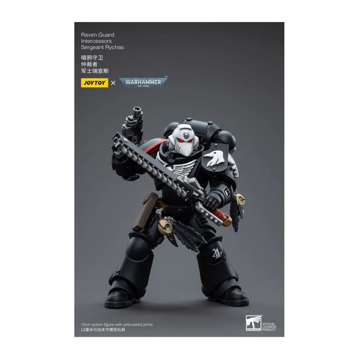 JoyToy Space Marines - Raven Guard - Intercessors Sergeant Rychas 1/18 - Warhammer 40K
