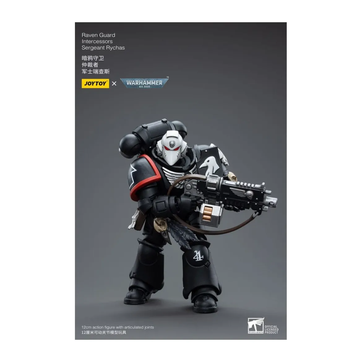 JoyToy Space Marines - Raven Guard - Intercessors Sergeant Rychas 1/18 - Warhammer 40K