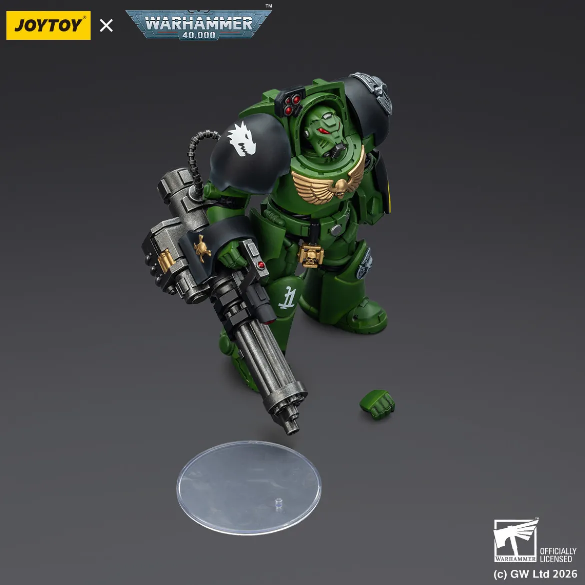 JoyToy Space Marines - Salamanders - Terminator 3 with Power Fist and Assault Cannon 1/18 - Warhammer 40k