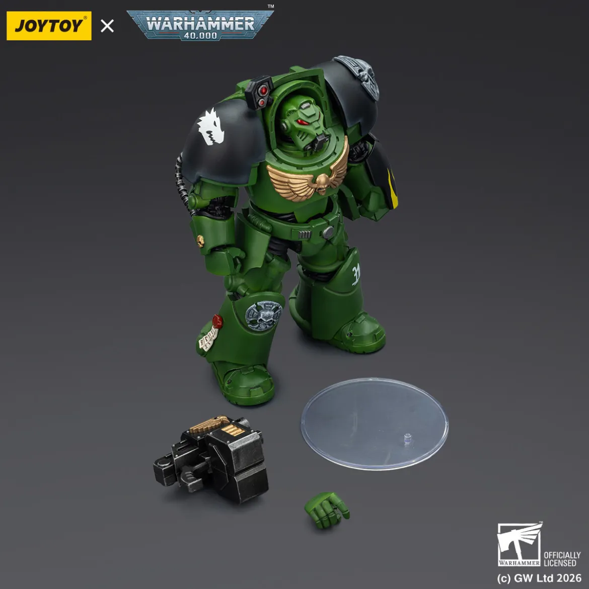 JoyToy Space Marines - Salamanders - Terminator 2 with Power Fist and Storm Bolter 1/18 - Warhammer 40k