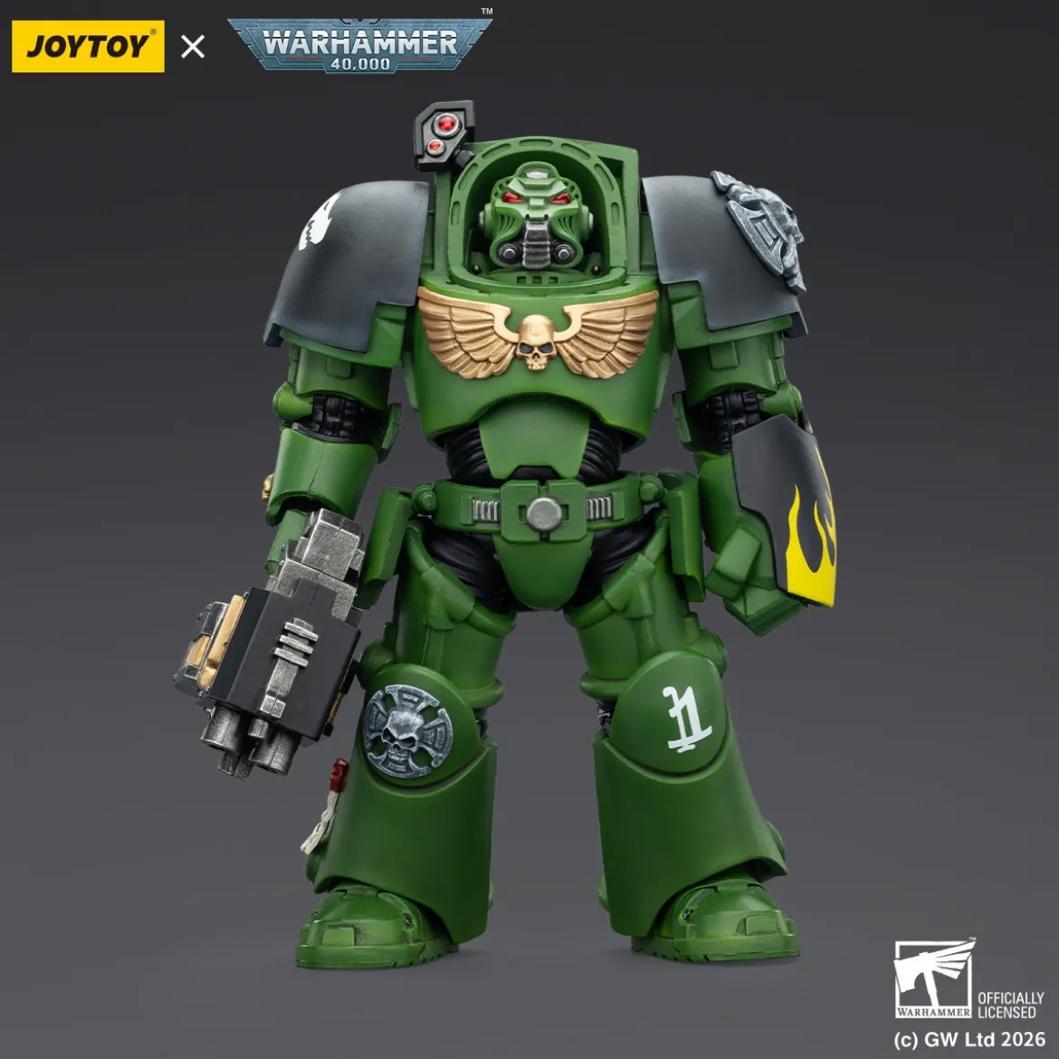 JoyToy Space Marines - Salamanders - Terminator 2 with Power Fist and Storm Bolter 1/18 - Warhammer 40k
