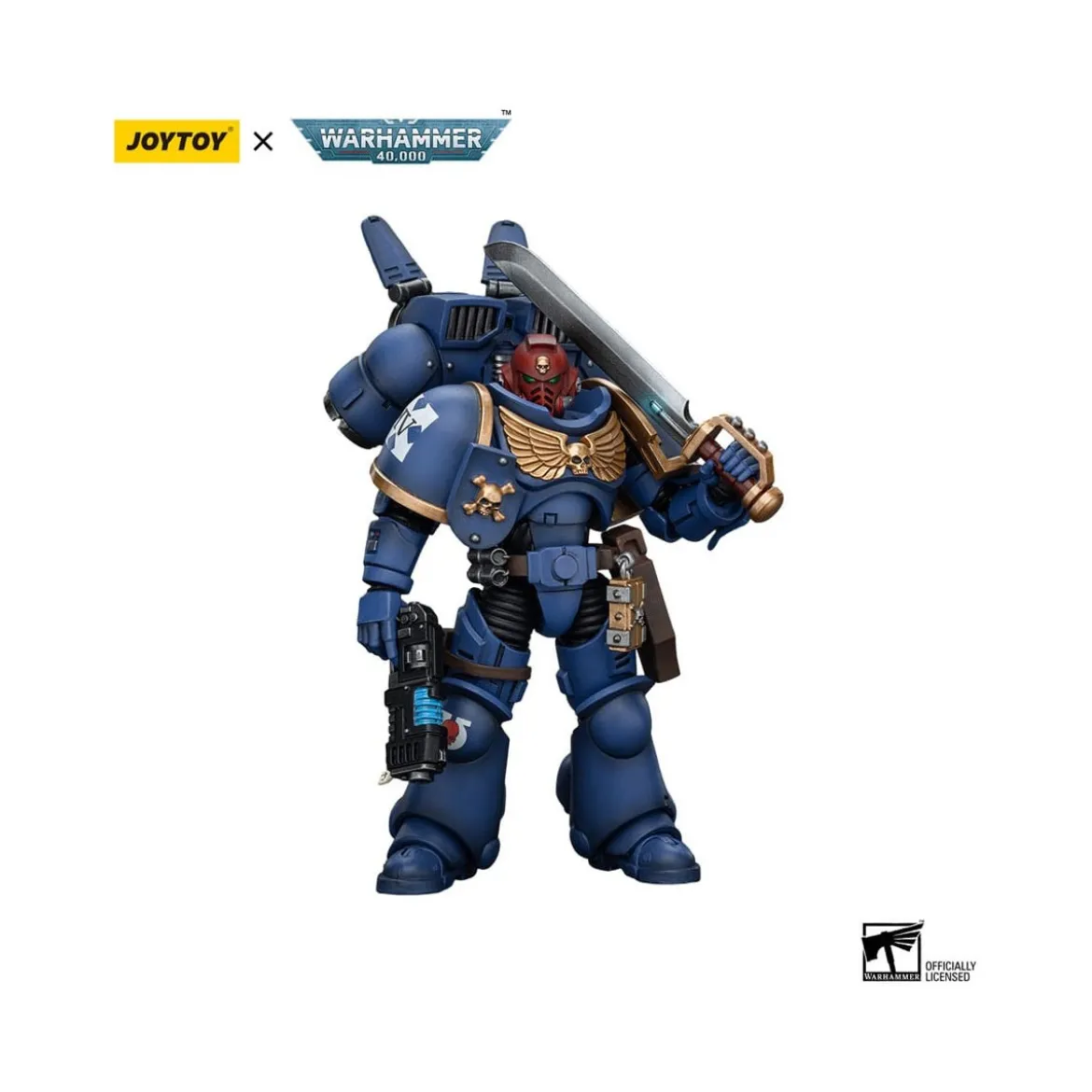 JoyToy - Space Marines - Ultramarines - Jump Pack Intercessors Sergeant With Plasma Pistol And Power Sword 1/18