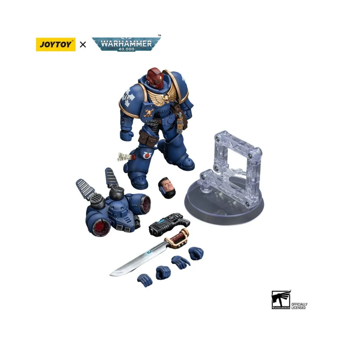 JoyToy - Space Marines - Ultramarines - Jump Pack Intercessors Sergeant With Plasma Pistol And Power Sword 1/18