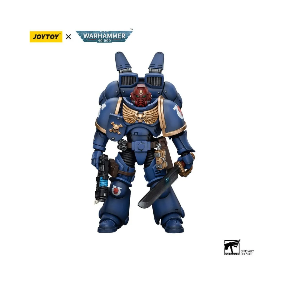 JoyToy - Space Marines - Ultramarines - Jump Pack Intercessors Sergeant With Plasma Pistol And Power Sword 1/18
