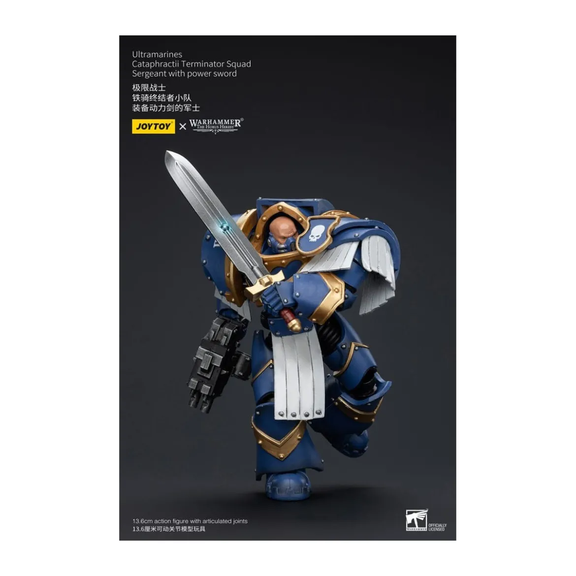 JoyToy - Space Marines - Ultramarines - Cataphractii Terminator Squad - Sergeant with Power Sword 1/18