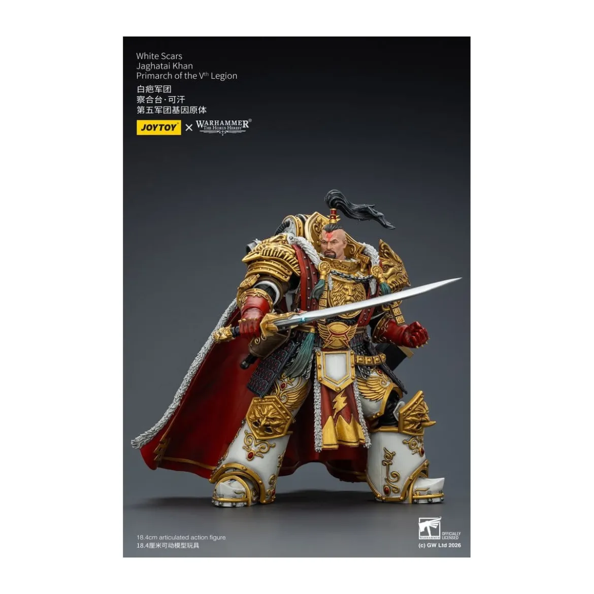 JoyToy Space Marines - White Scars - Jaghatai Khan Primarch of the Vth Legion 1/18 - The Horus Heresy