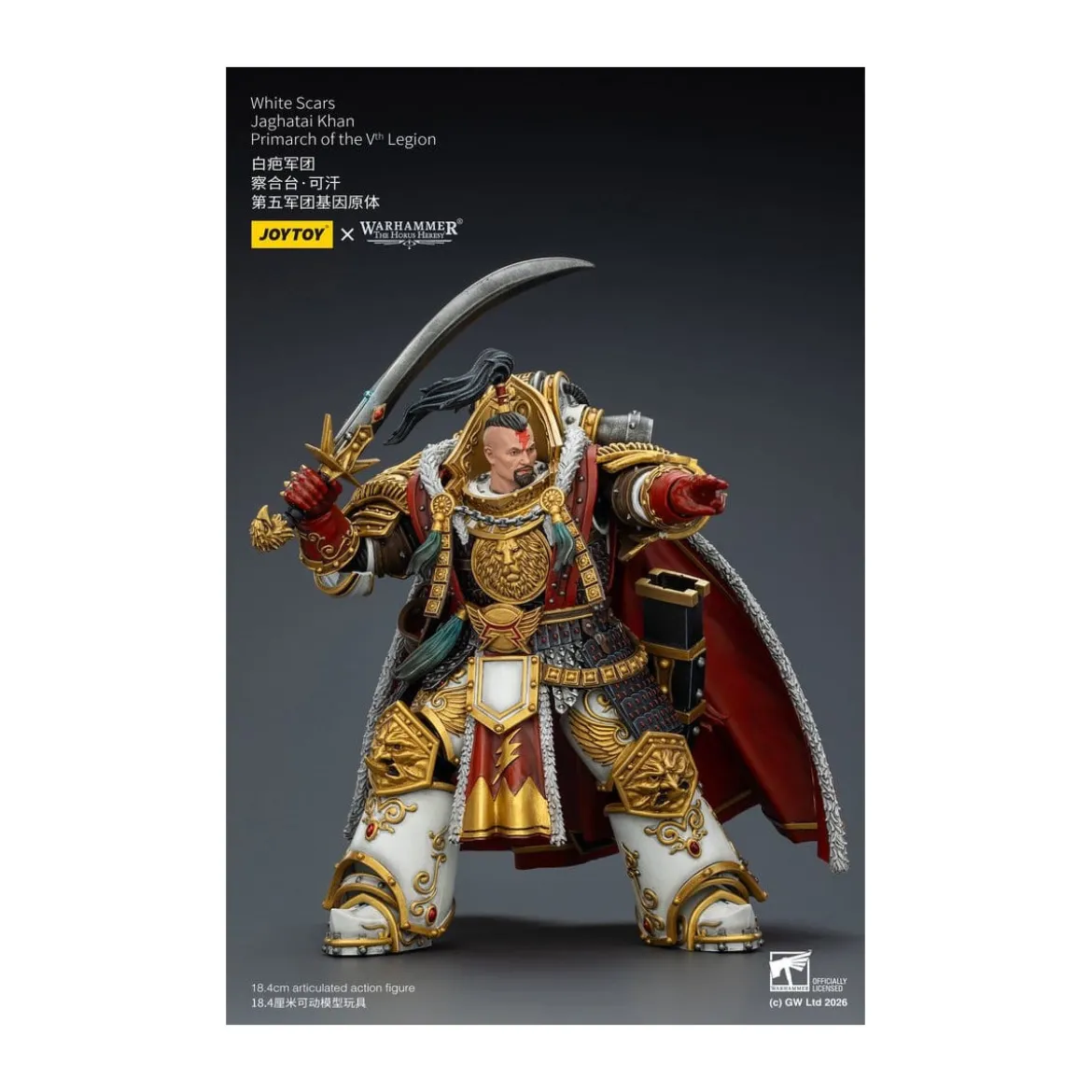 JoyToy Space Marines - White Scars - Jaghatai Khan Primarch of the Vth Legion 1/18 - The Horus Heresy