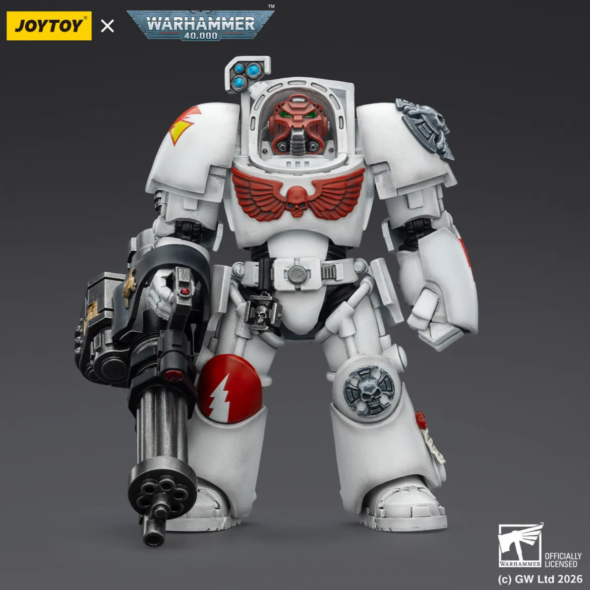 JoyToy Space Marines - White Scars - Terminator 3 with Power Fist and Assault Cannon 1/18 - Warhammer 40k
