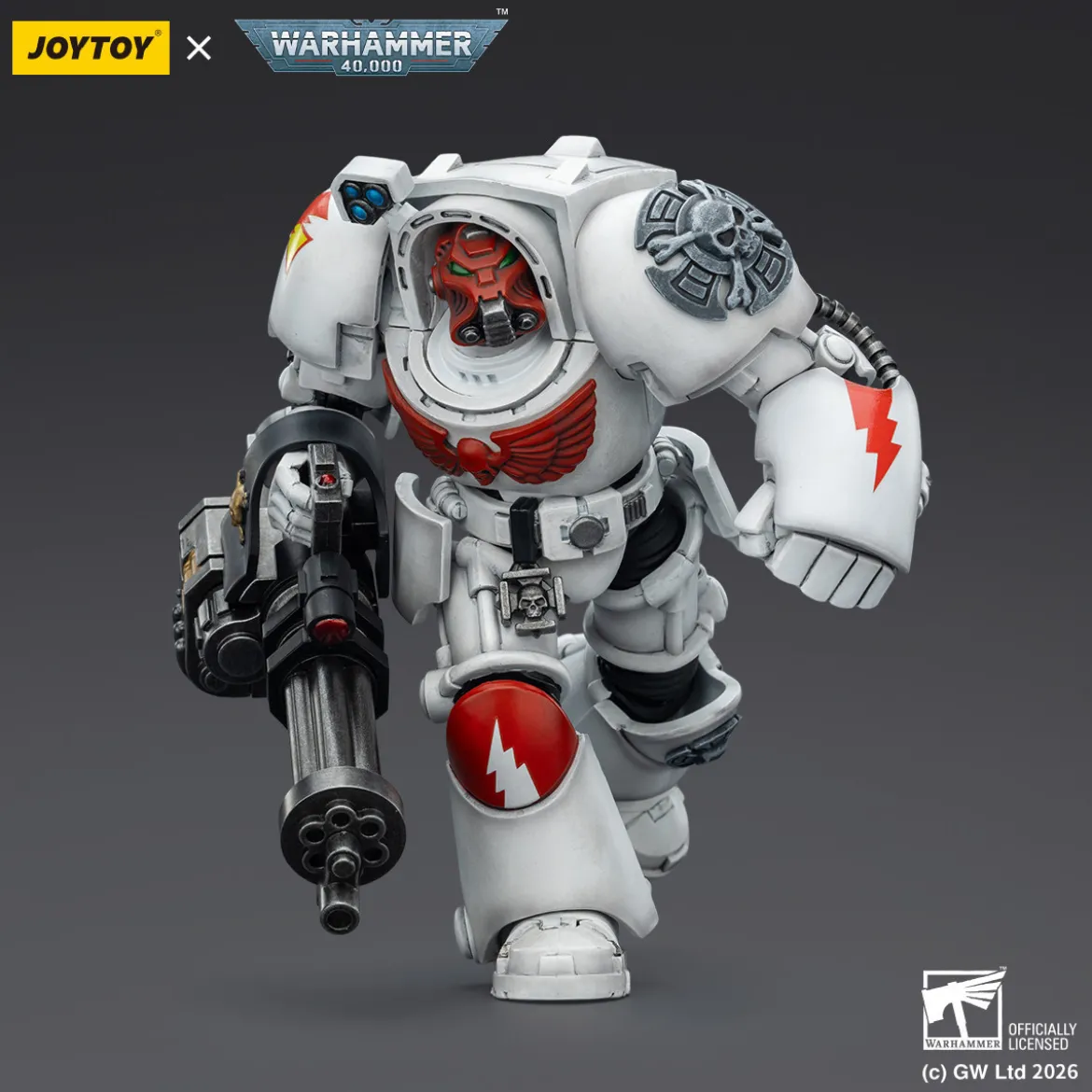 JoyToy Space Marines - White Scars - Terminator 3 with Power Fist and Assault Cannon 1/18 - Warhammer 40k