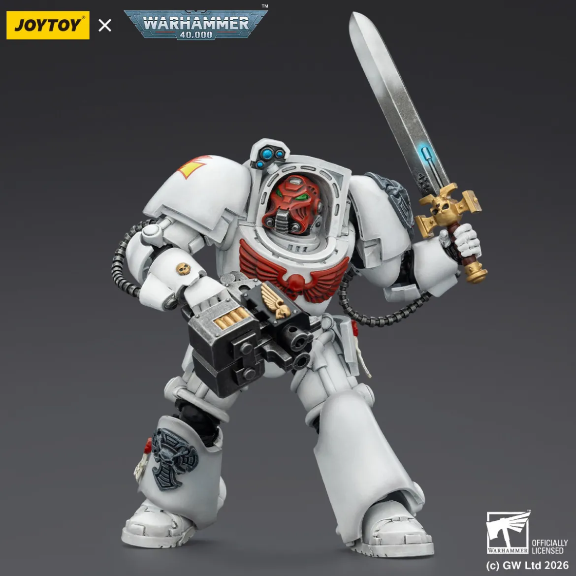 JoyToy Space Marines - White Scars - Terminator 1 with Power Sword and Storm Bolter 1/18 - Warhammer 40k