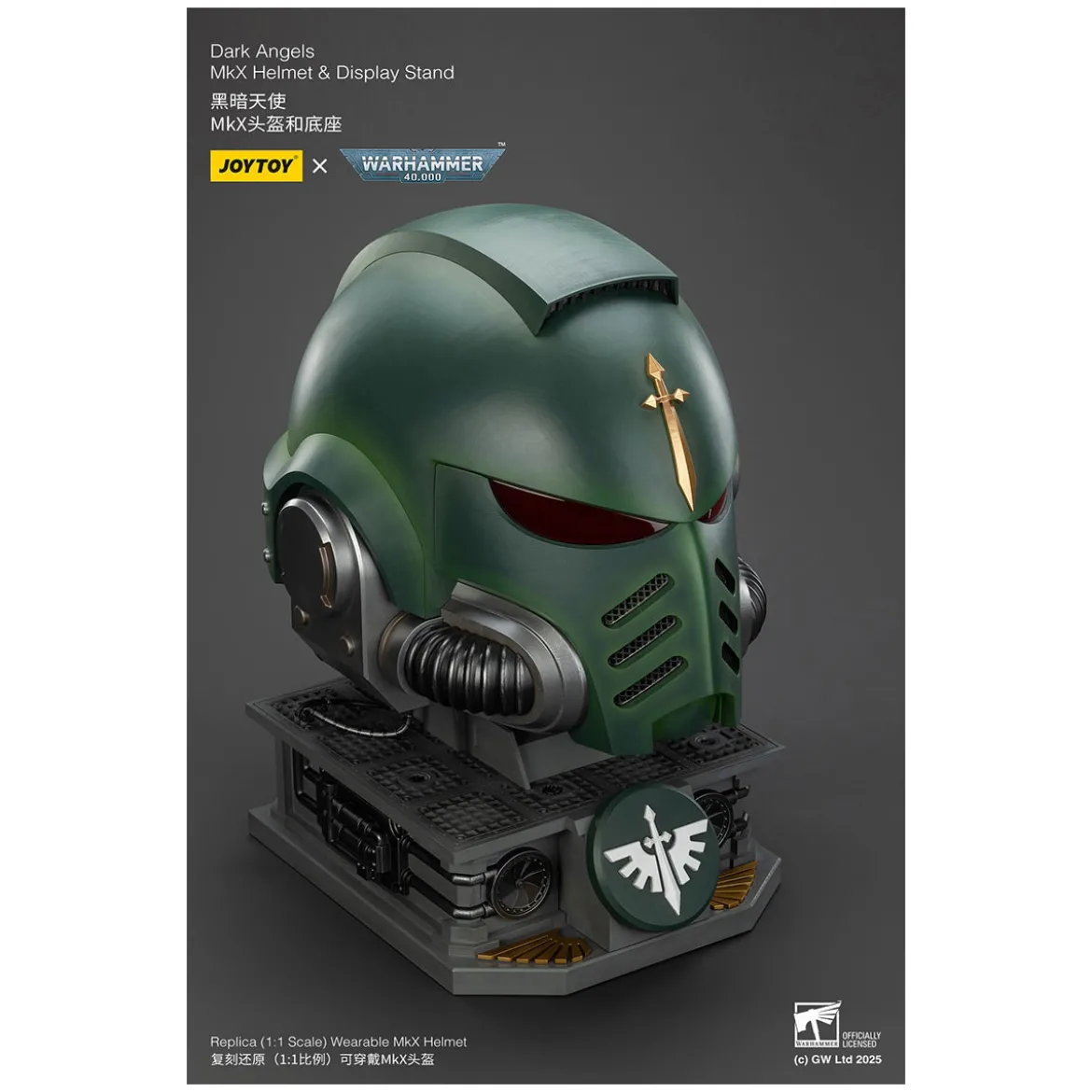 JoyToy - Warhammer 40000 - Dark Angels MkX Helmet & Display Stand 1/1
