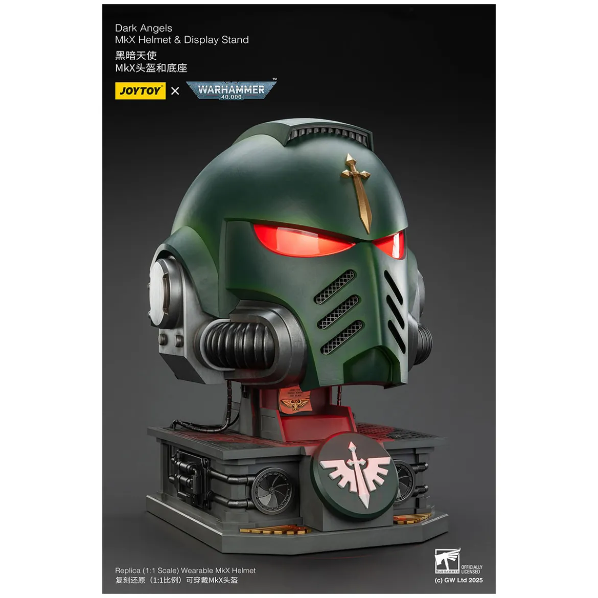 JoyToy - Warhammer 40000 - Dark Angels MkX Helmet & Display Stand 1/1