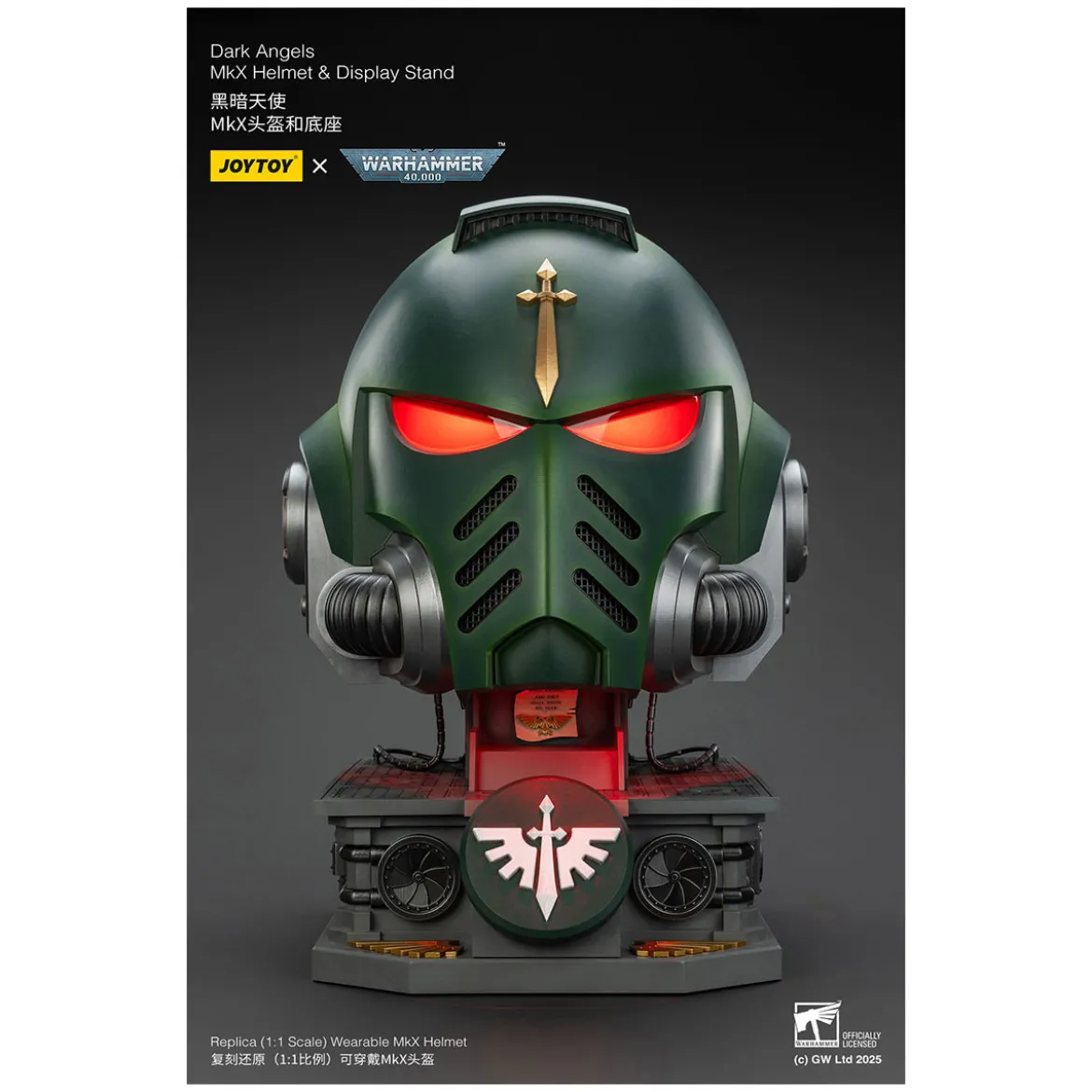 JoyToy - Warhammer 40000 - Dark Angels MkX Helmet & Display Stand 1/1