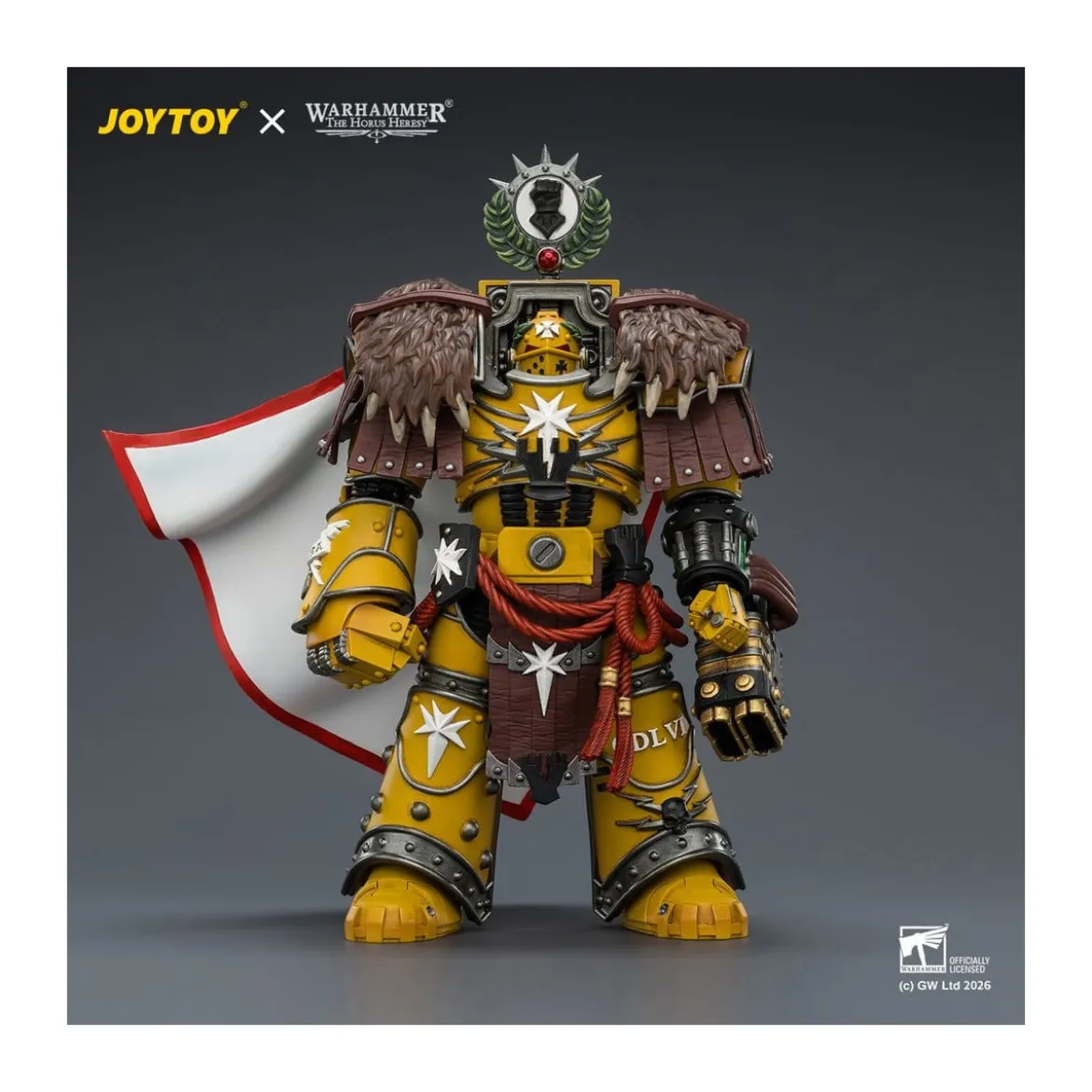 Joytoy - Warhammer - Imperial Fists - Lord Castellan Evander Garrius, The Tyrant of Cthonia with the Subiugator and Incineratus