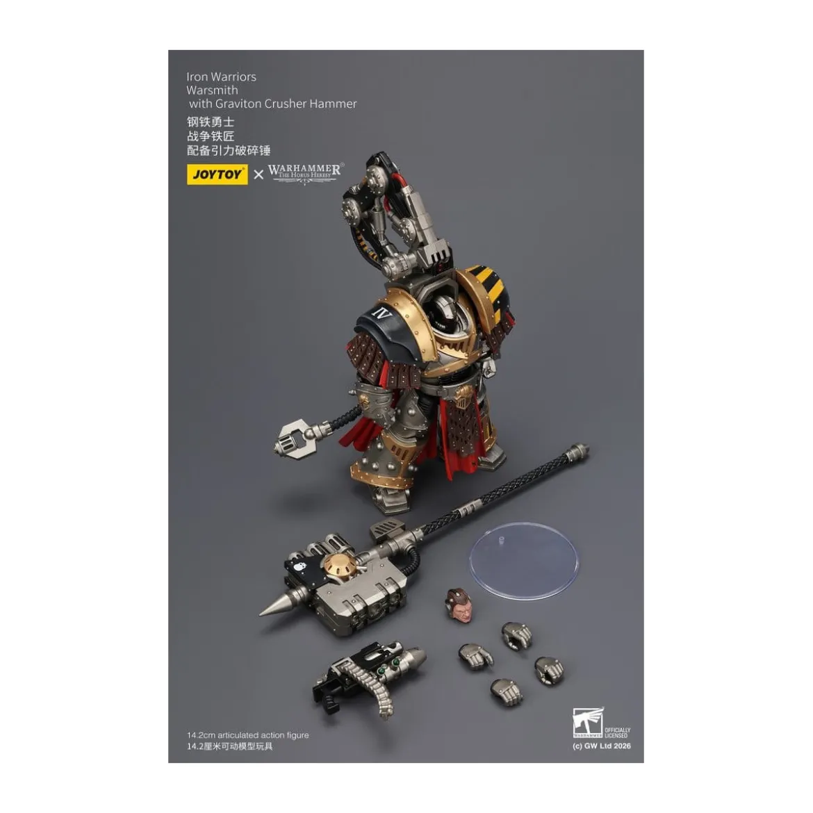 Joytoy - Warhammer - Iron Warriors Warsmith with Graviton Crusher Hammer - The Horus Heresy