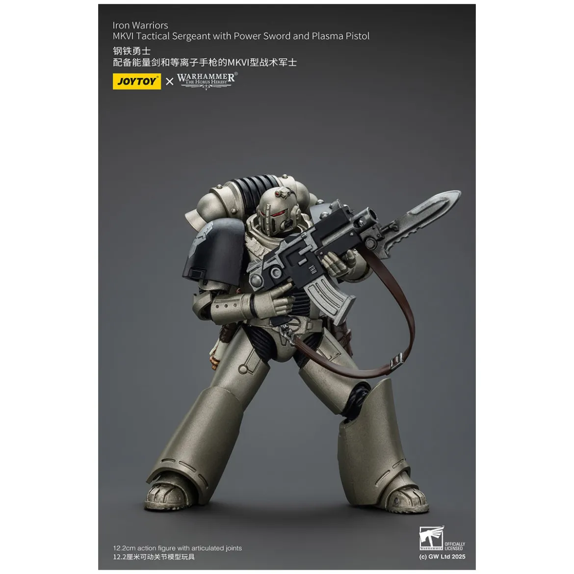 Joytoy - Warhammer - Iron Warriors MKVI Tactical Sergeant with Power Sword and Plasma Pistol