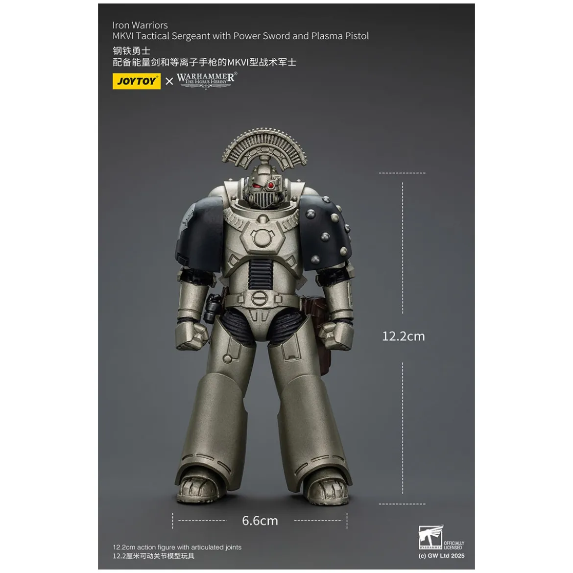 Joytoy - Warhammer - Iron Warriors MKVI Tactical Sergeant with Power Sword and Plasma Pistol