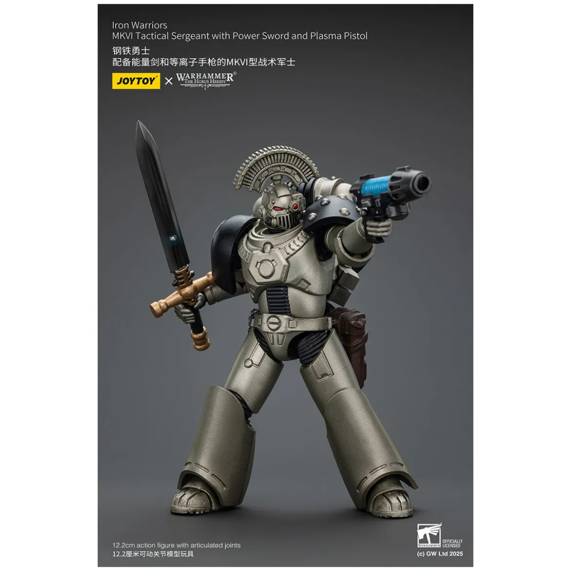 Joytoy - Warhammer - Iron Warriors MKVI Tactical Sergeant with Power Sword and Plasma Pistol