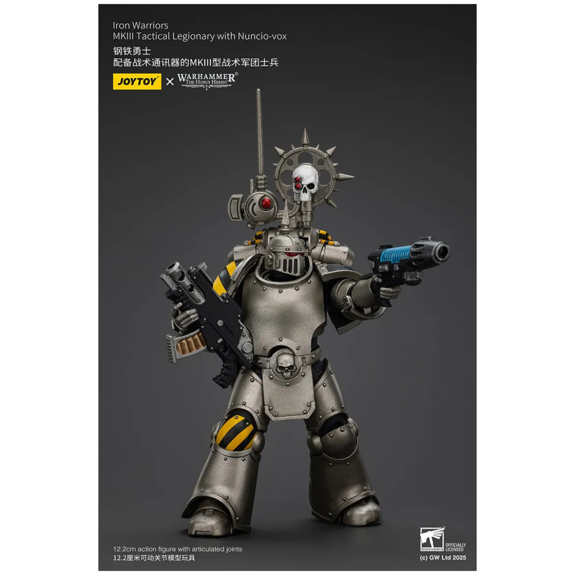 Joytoy - Warhammer - Iron Warriors Mk III Tactical Squad - Mk III Tactical Legionary with Nuncio-Vox 1/18