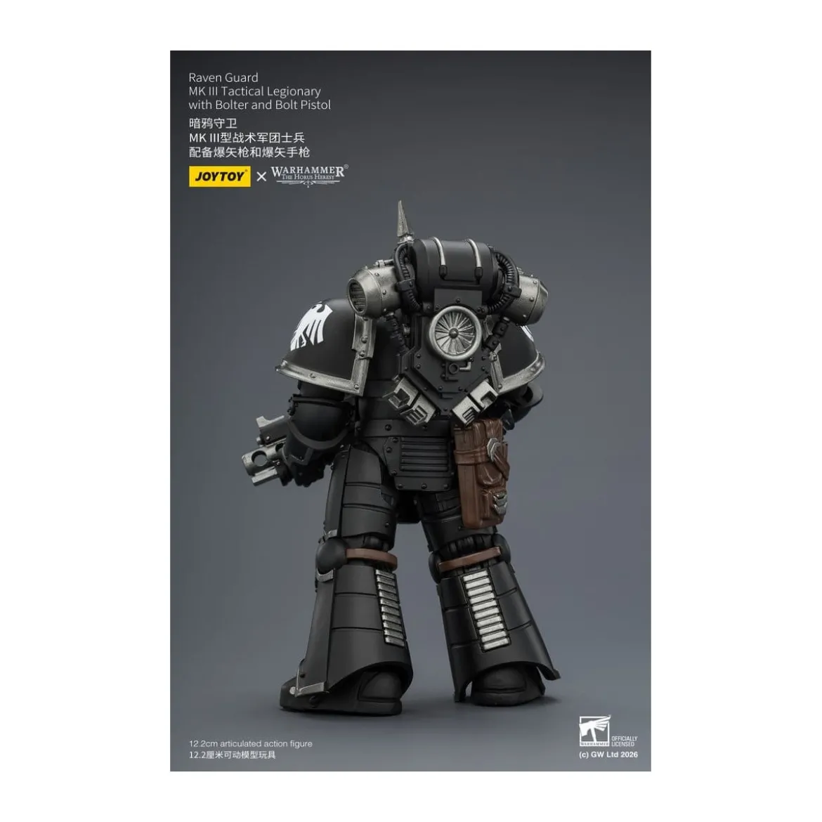 Joytoy - Warhammer - Raven Guard Mk III Tactical Squad - Mk III Tactical Legionary with Bolter and Bolt Pistol 1/18