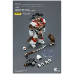 JoyToy - White Scars - Legion Praetor in Cataphractii Terminator Armour with Cyber Hawk, Chogorian sword and combi-melta 1/18
