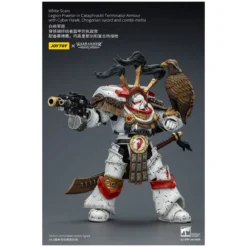 JoyToy - White Scars - Legion Praetor in Cataphractii Terminator Armour with Cyber Hawk, Chogorian sword and combi-melta 1/18