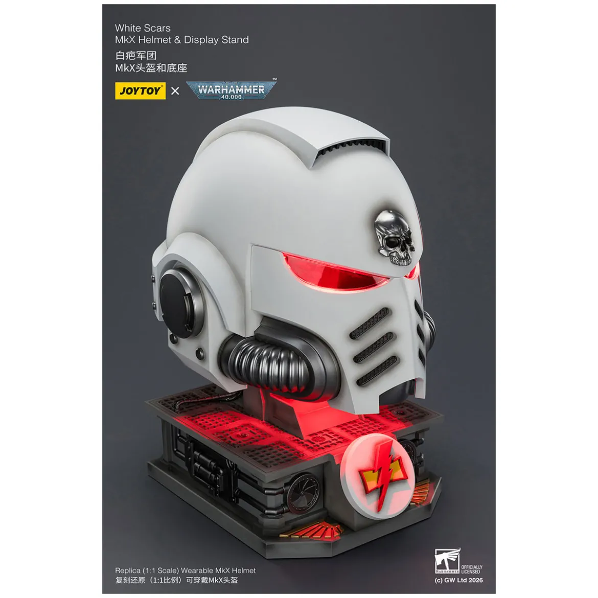 JoyToy - White Scars MkX Helmet & Display Stand 1/1