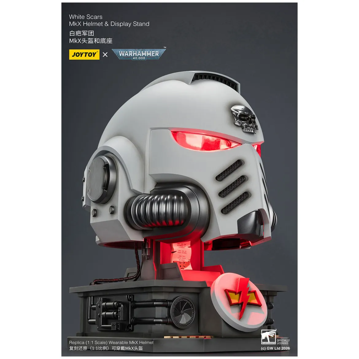 JoyToy - White Scars MkX Helmet & Display Stand 1/1