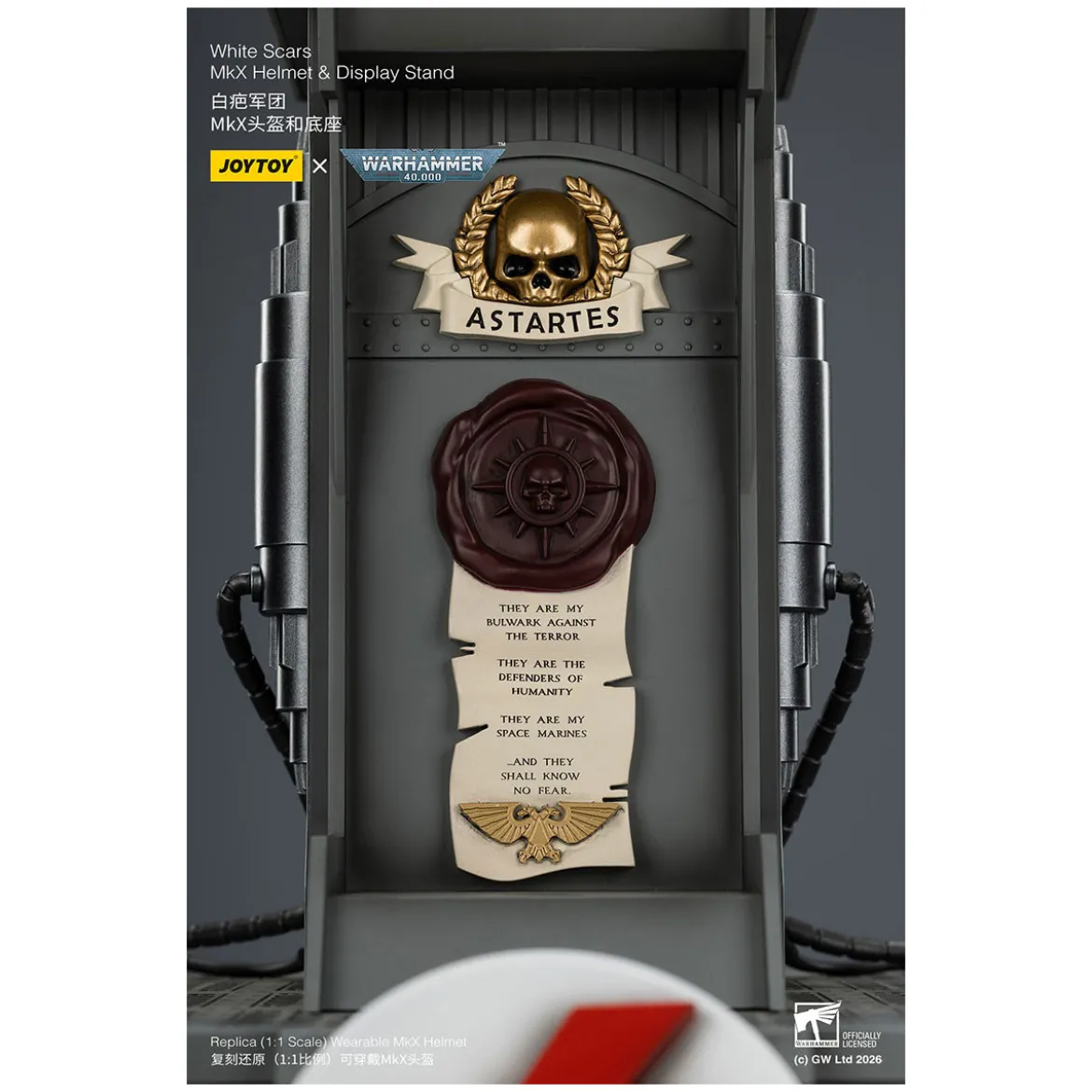 JoyToy - White Scars MkX Helmet & Display Stand 1/1