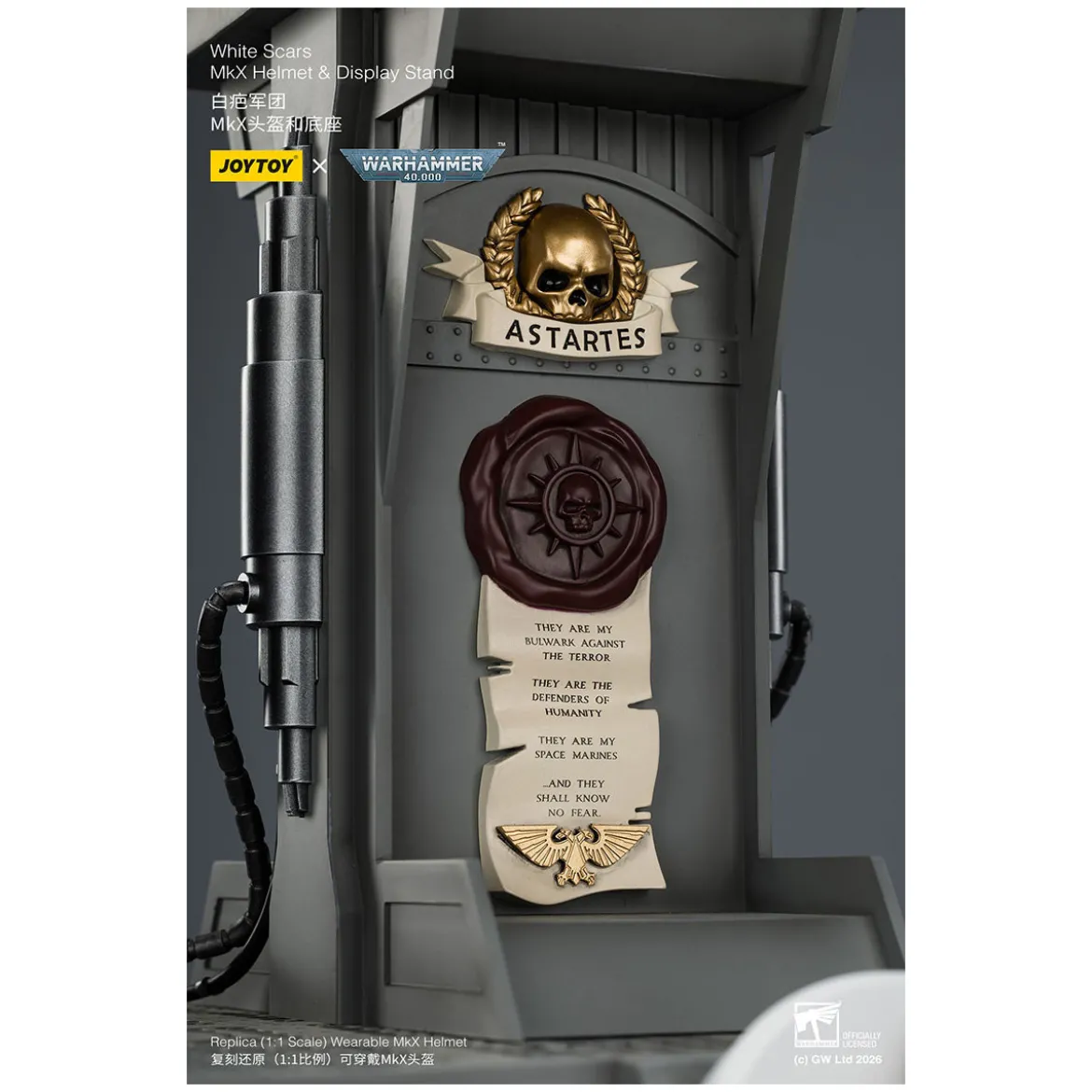 JoyToy - White Scars MkX Helmet & Display Stand 1/1