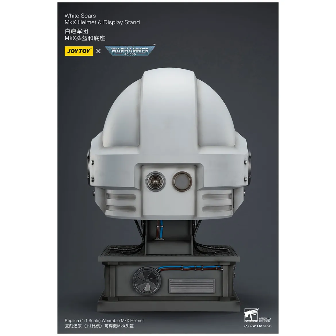 JoyToy - White Scars MkX Helmet & Display Stand 1/1