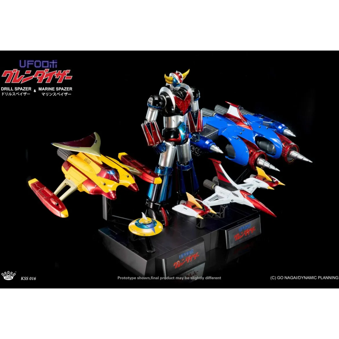 King Arts Diecast Uforobot Grendizer - Marine & Drill Spazer - Venusiak et Fossoirak - Goldorak