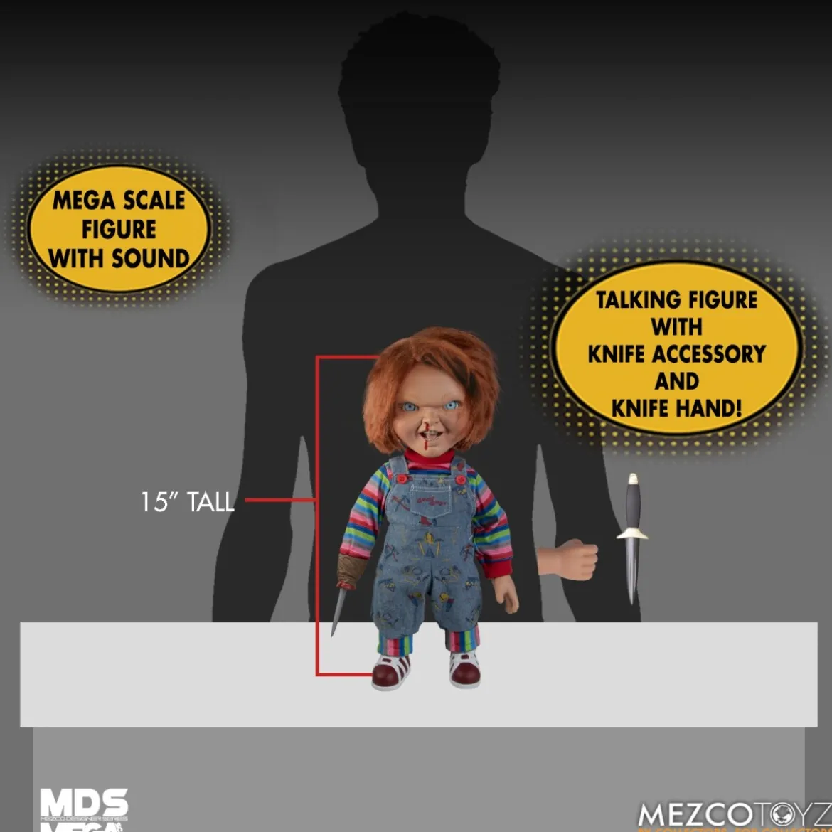 Mezco Figurine Mega Scale Chucky 2 - Menacing Chucky