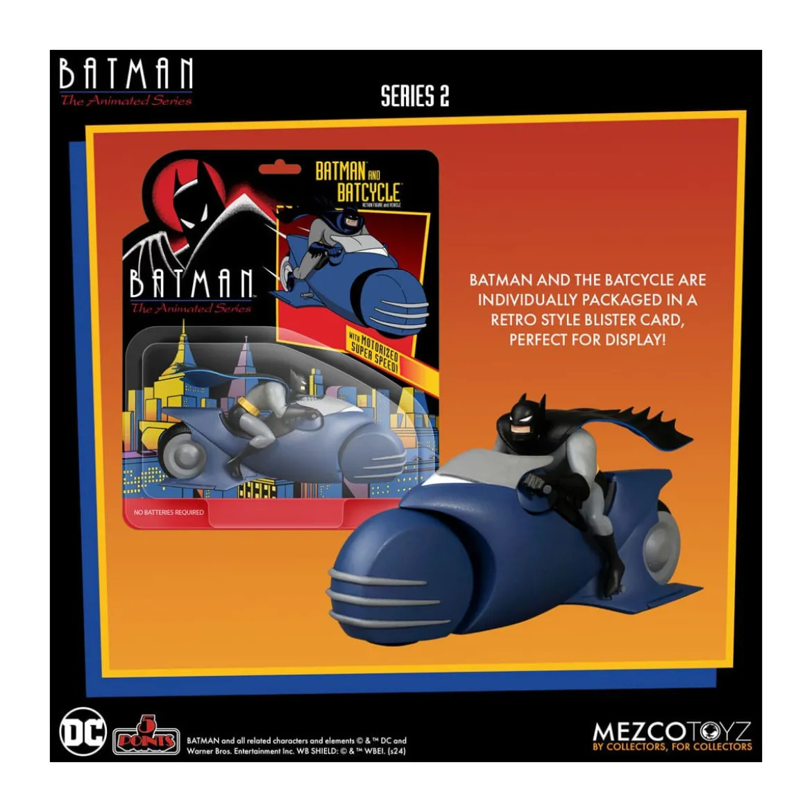 Mezco 5 Points - DC Comics Batman: The Animated Series - Batman & Batcycle - Serie 2