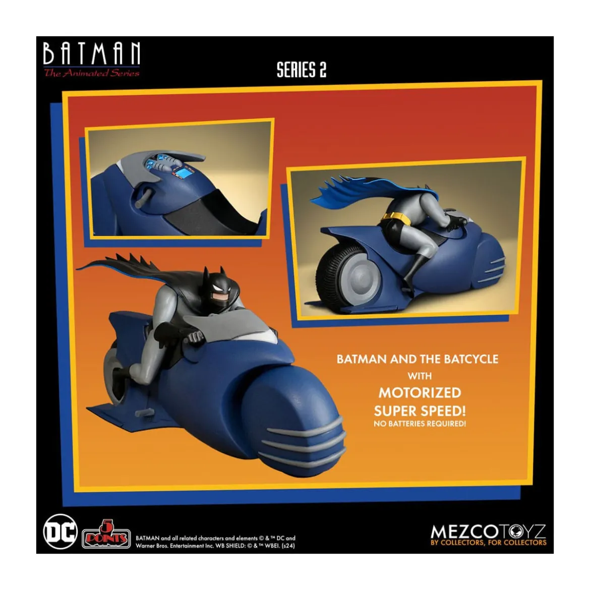 Mezco 5 Points - DC Comics Batman: The Animated Series - Batman & Batcycle - Serie 2
