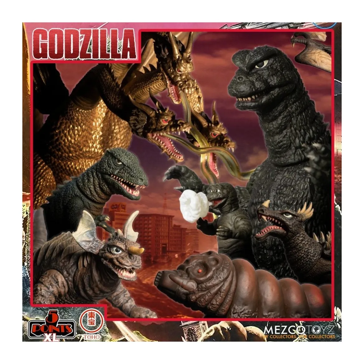 Mezco 5 Points XL Deluxe Box Set Round 1 - Godzilla : Les envahisseurs attaquent