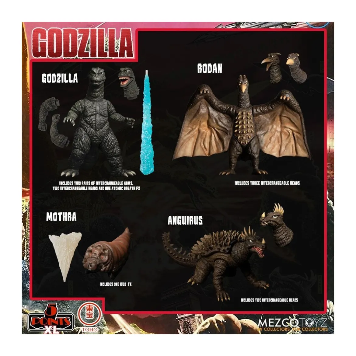 Mezco 5 Points XL Deluxe Box Set Round 1 - Godzilla : Les envahisseurs attaquent