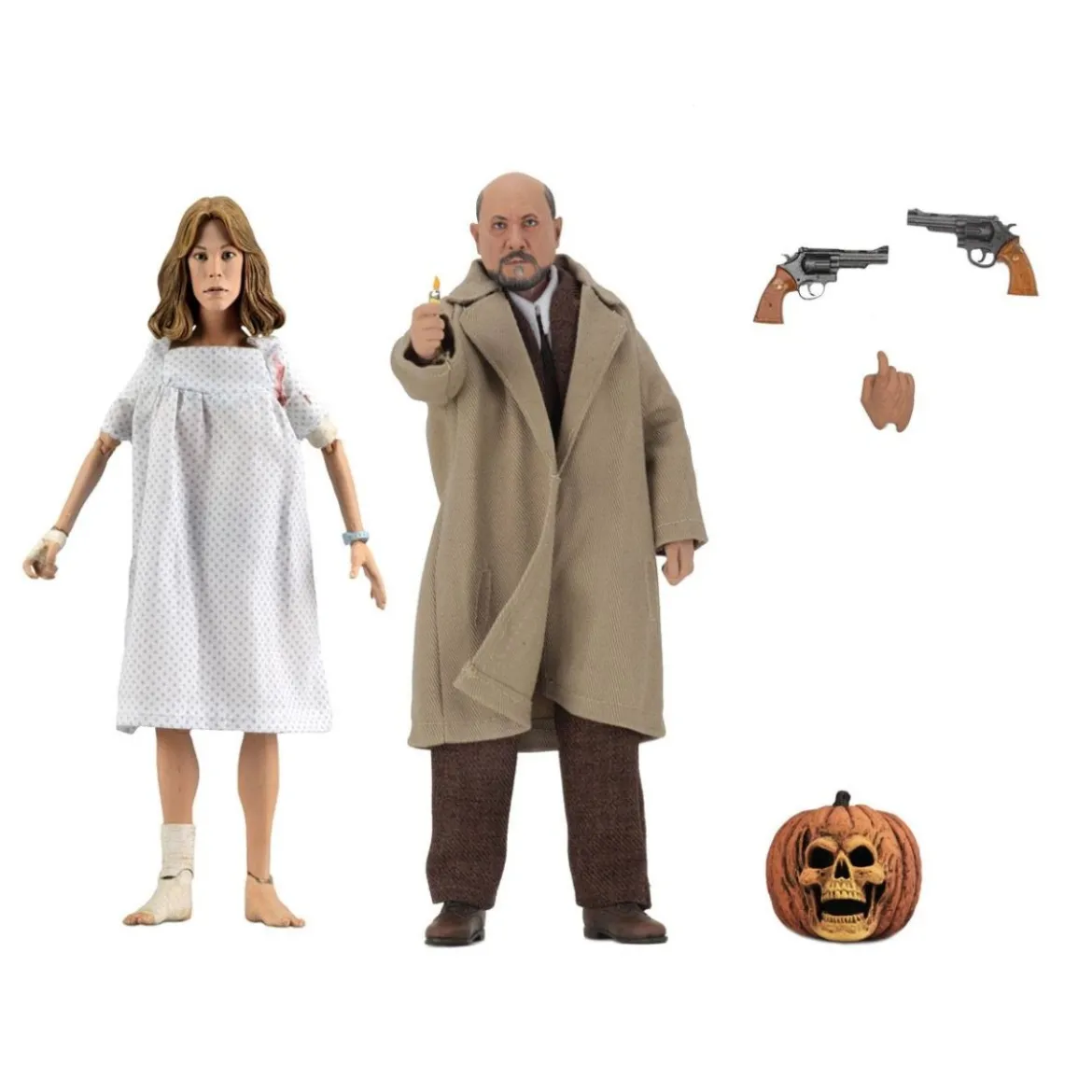 NECA - Halloween 2 - Doctor Loomis & Laurie Strode - Retro Cloth - 20cm