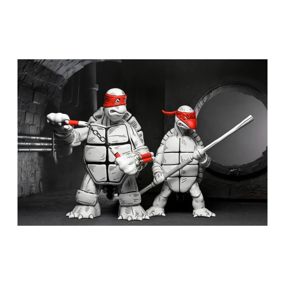 NECA - Mirage Comics - Black and White First Turtles - TMNT - Teenage Mutant Ninja Turtles