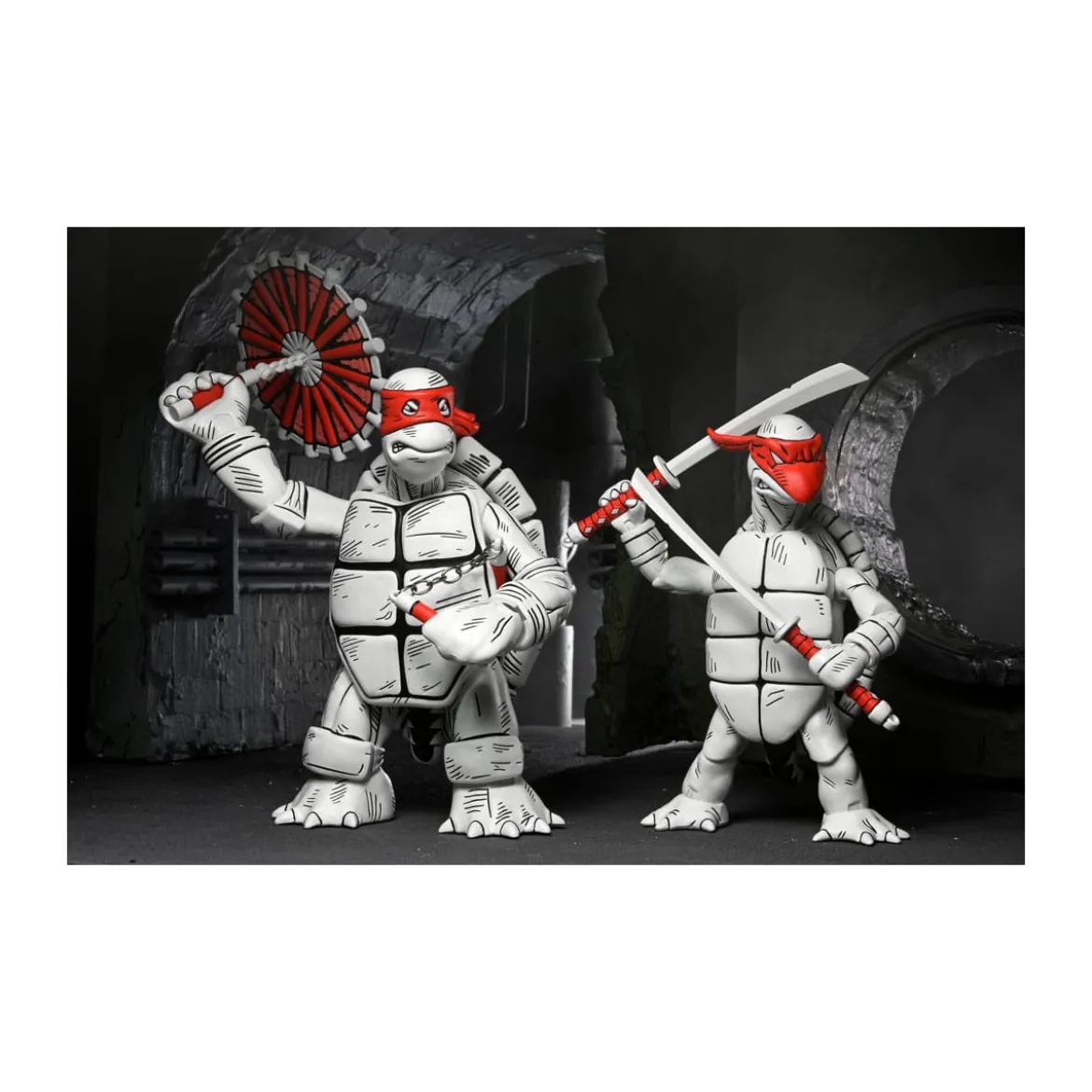 NECA - Mirage Comics - Black and White First Turtles - TMNT - Teenage Mutant Ninja Turtles