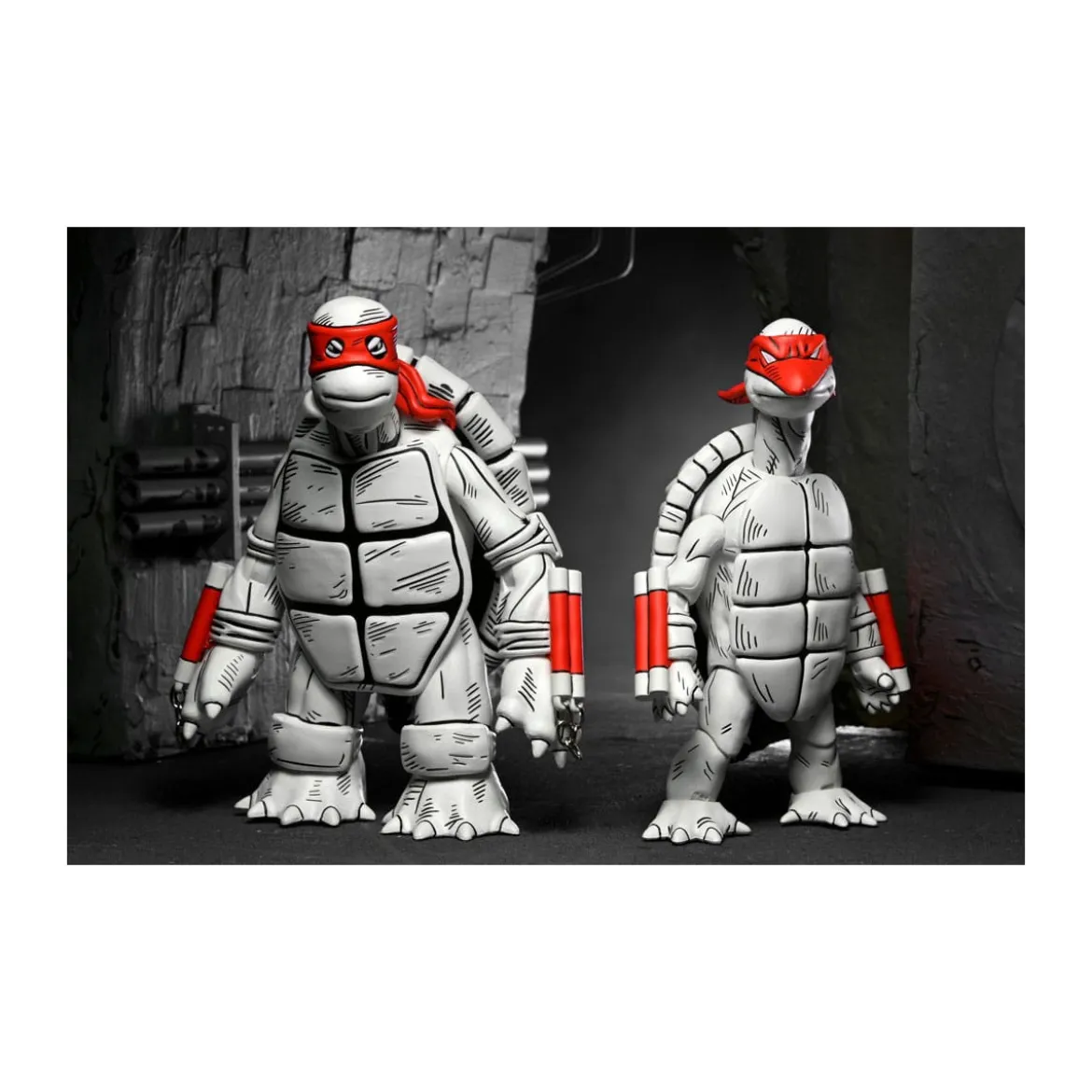NECA - Mirage Comics - Black and White First Turtles - TMNT - Teenage Mutant Ninja Turtles