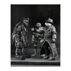 NECA - Pack 4 figurines Turtles Black & White - Universal Monsters x TMNT