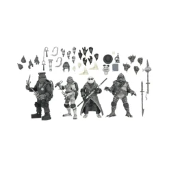 NECA - Pack 4 figurines Turtles Black & White - Universal Monsters x TMNT
