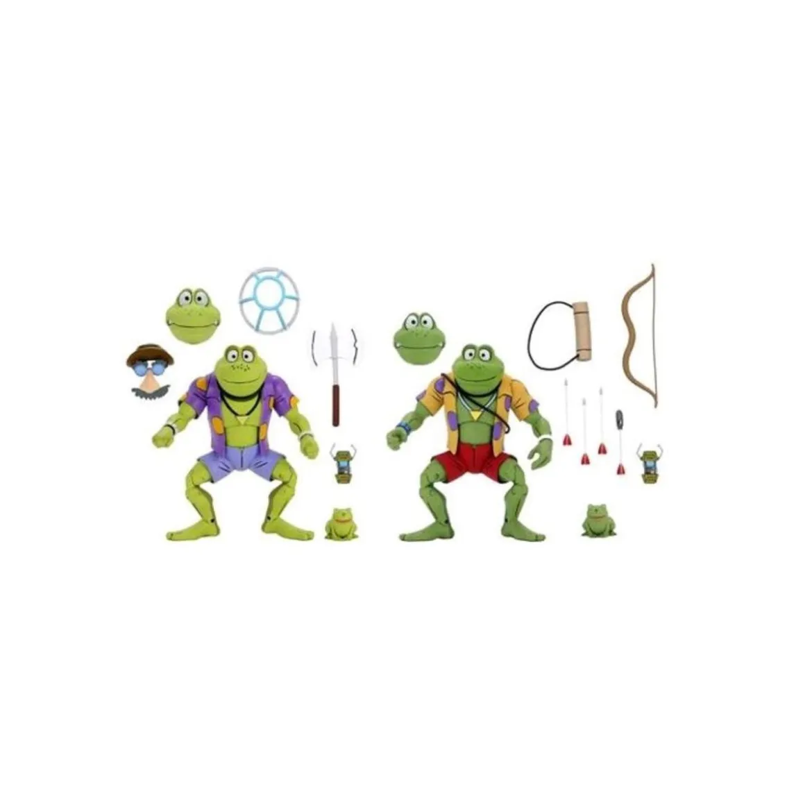 Neca - TMNT - Les Tortues Ninja - Pack 2 figurines Genghis & Rasputin Frog