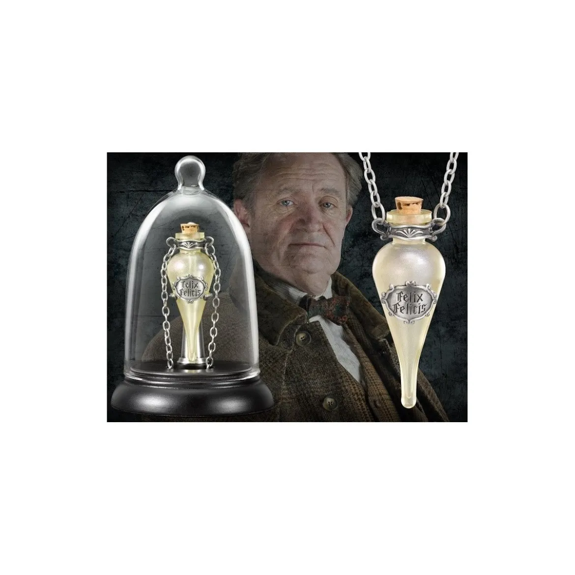Noble Collection - Harry Potter - Felix felicis - pendentif et support